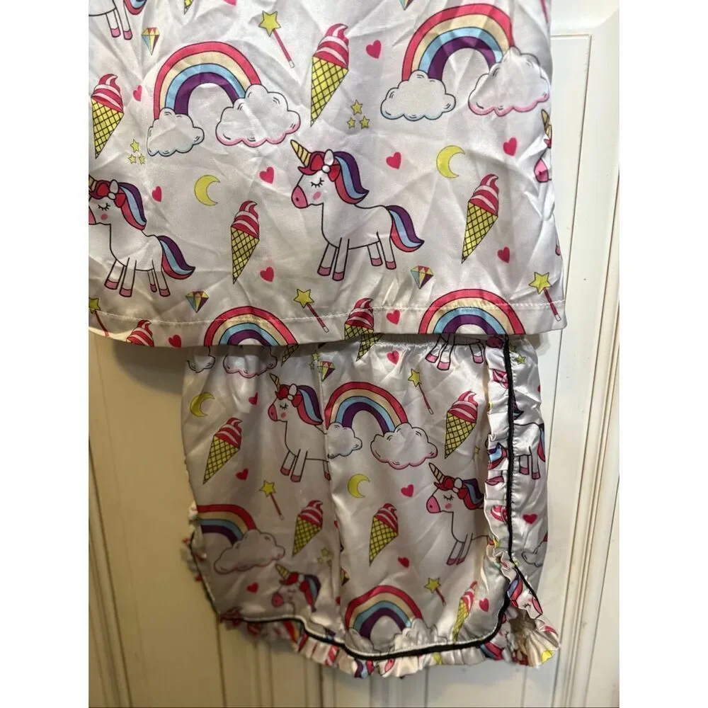 Lola + The Boys Girls Magical Unicorn Top and Shorts Set Multicolor Size 8